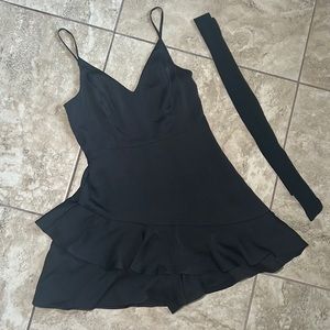 Black romper with belt